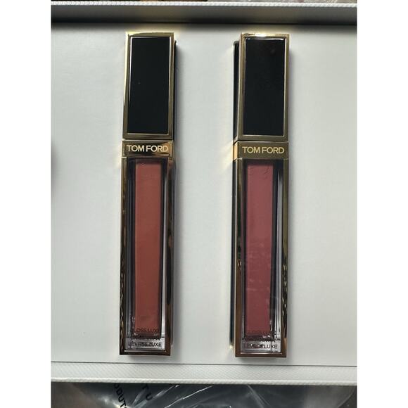 Tom Ford Lip Gloss Luxe Duo In Box ** 08 Inhibition 22 Sunshine Pink MSRP $118